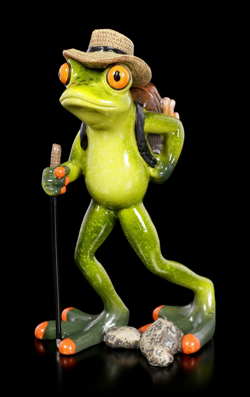 Funny Frog Figurine - Hiker