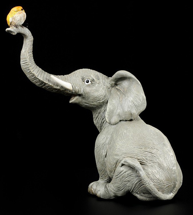 Elephant Figure - Trunky with Bird
