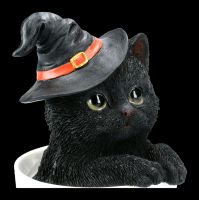 Black Witches Cat Figurine in Mug