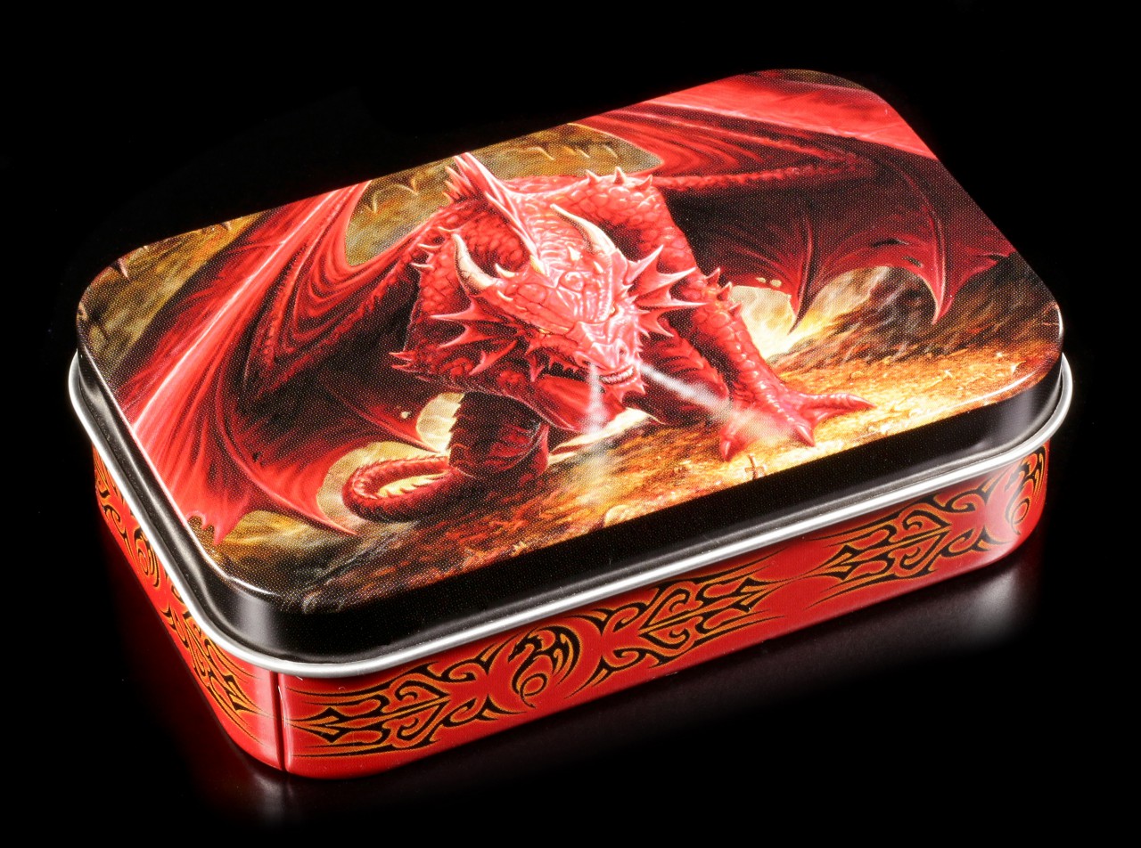 Metal Box with Dragon - Dragon's Lair by Anne Stokes