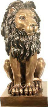 Löwe bronziert links - Garten Figur