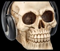 Totenkopf Figur mit Kopfhörern