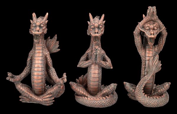 Chinesische Drachen Figuren - Meditation 3er Set