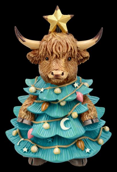 Highland Cow Weihnachtsbaum-Figur - Winter