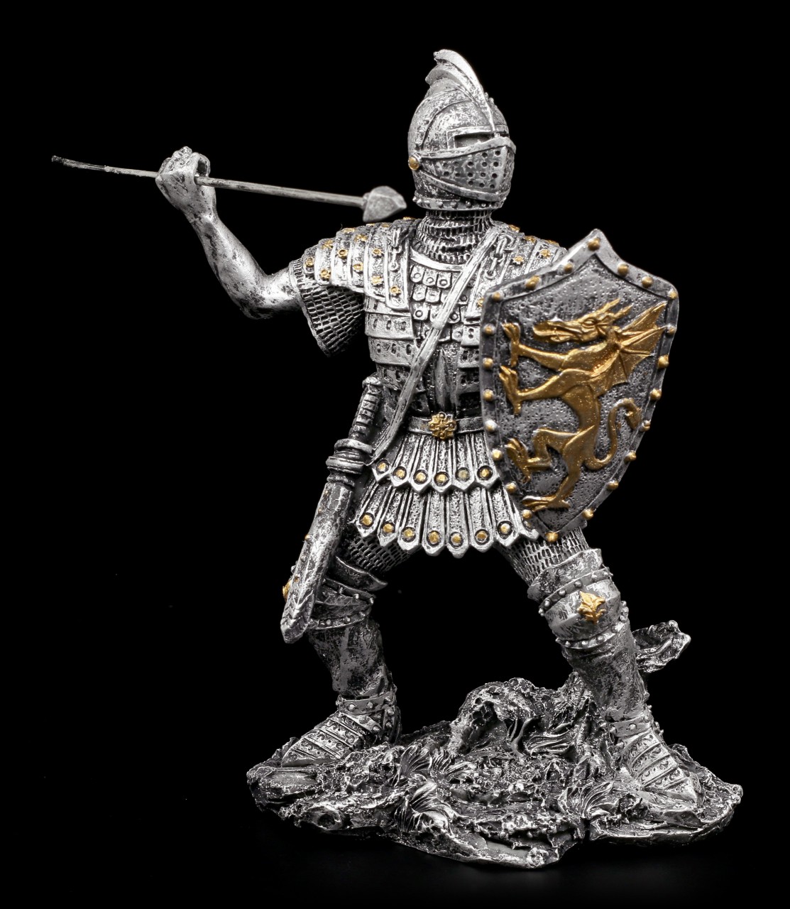 Knight Figurine with Spear to Attack