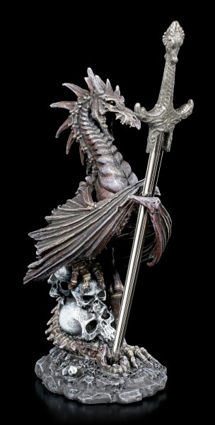 Fantasy Deko Brieföffner Double Dragon Zwei Drachen Figuren mit Schwert 
