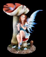 Fairy Figurine with Butterflies under Mushroom