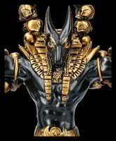 Anubis Figur mit Herz und Feder - Schwarz-Gold