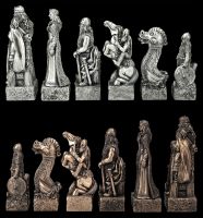 Schachfiguren - Wikinger silber-bronzefarben