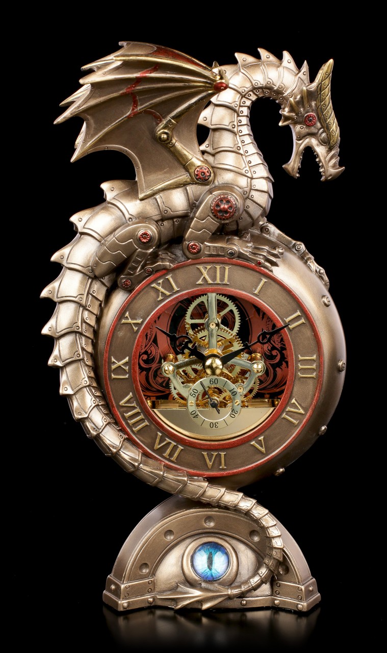 Steampunk Table Clock - Dragon Eye