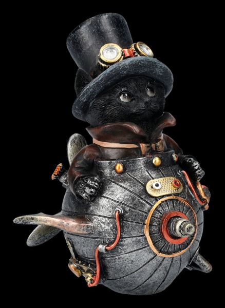 Steampunk Cat Figurine - Feline Invention