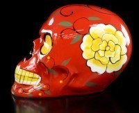 Mexikanischer Totenkopf - Keramik rot