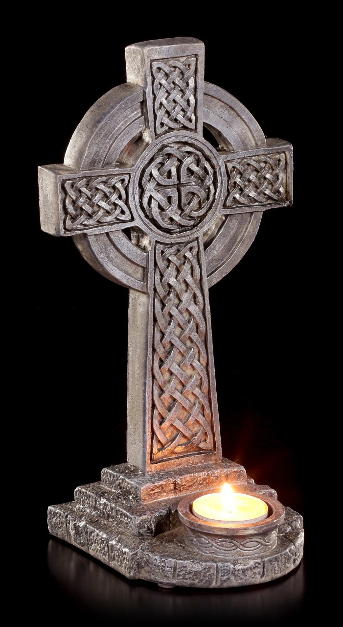 Teelichthalter - Keltisches Kreuz mit Ornamenten