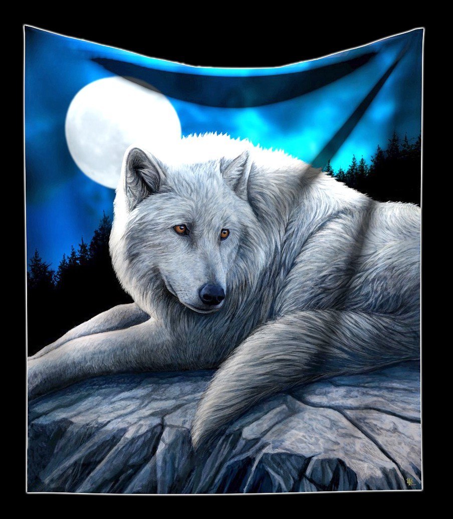 Kuschelige Decke mit Wolf - Guardian of the North