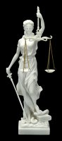 Weiße Justitia Figur - Göttin der Gerechtigkeit