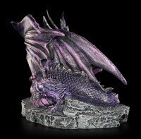 Dragon Figurine - Mother with Dragon Child - purple