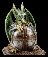 Dragon Jewellery Box with Shield – Hoard Protector Green