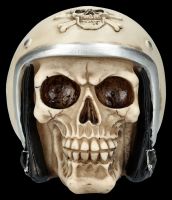 Totenkopf Figur mit Helm beige