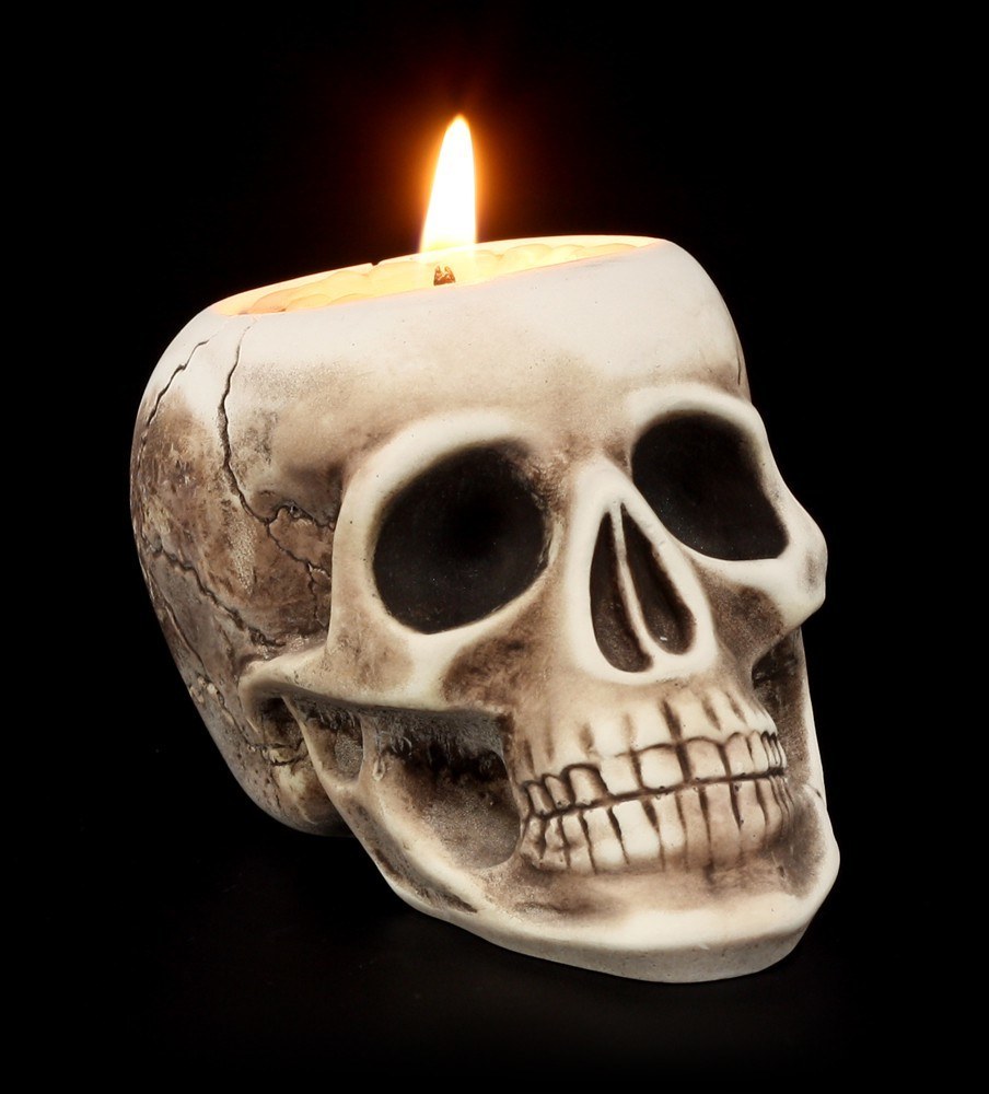 Tealight Holder - Human Skull - small