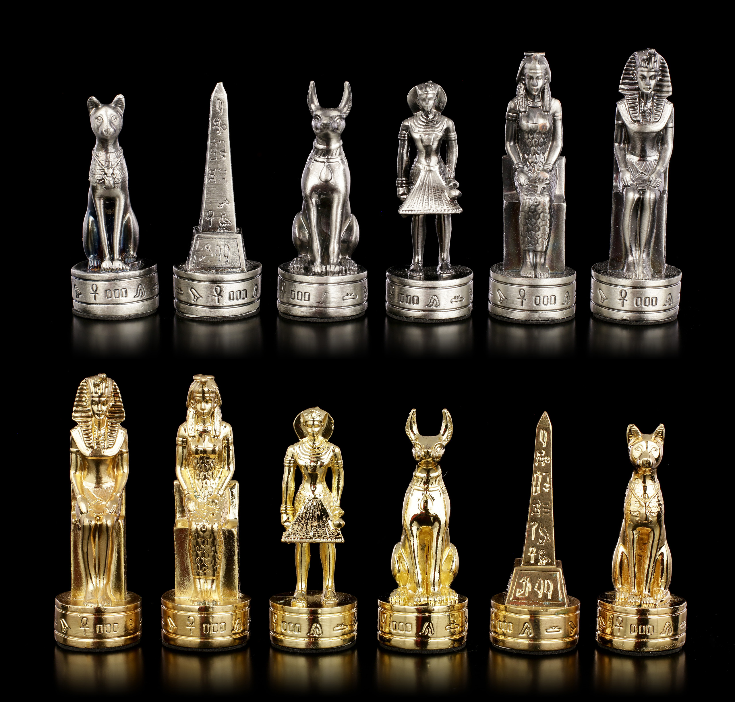 Ägypten Gold und Schwarz Schachfiguren Set Schach Figuren 