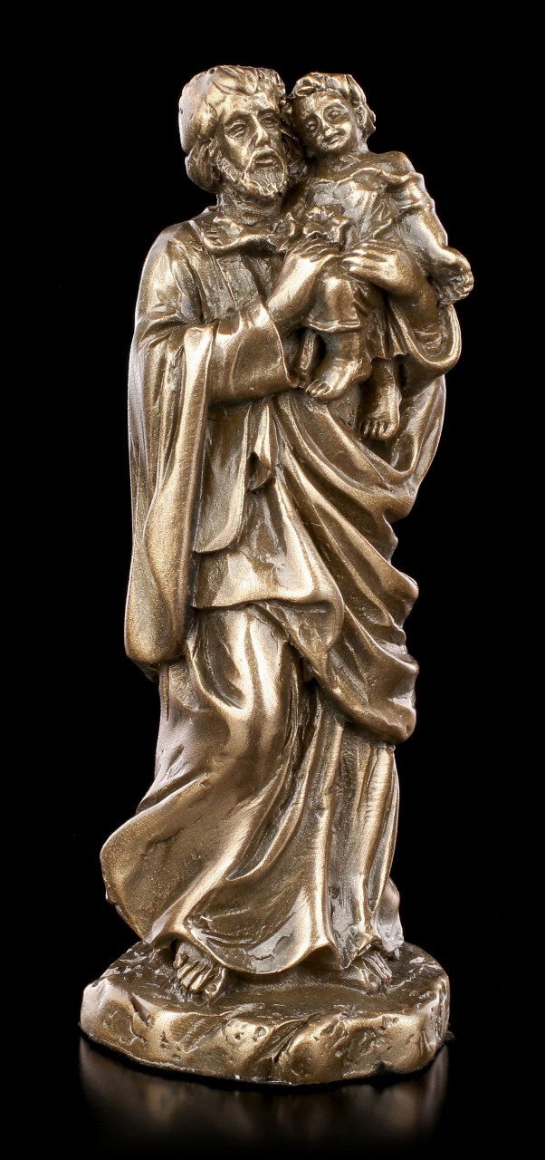 Kleine Heiliger Josef Figur - bronziert