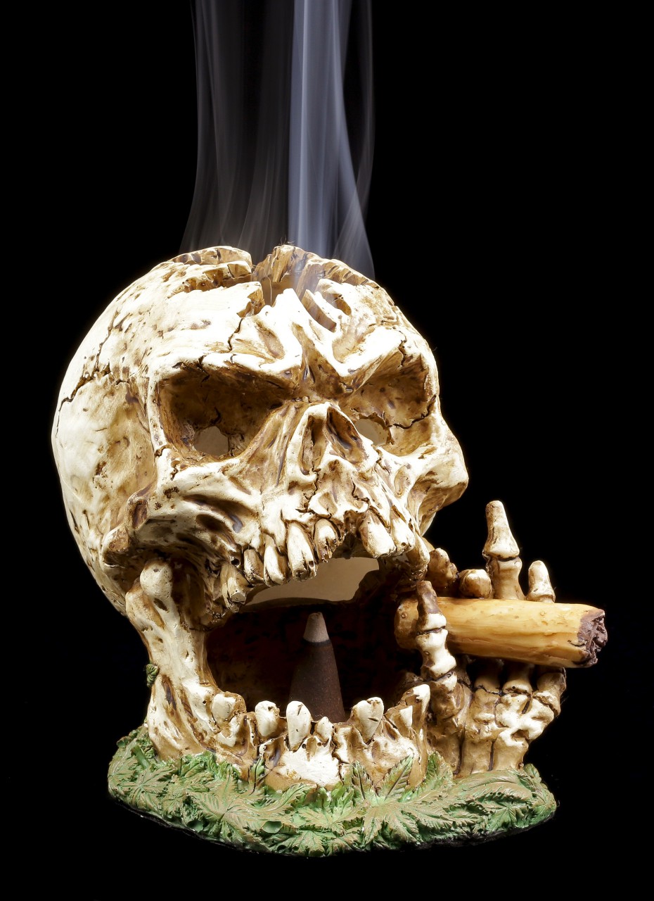 Skull Incense Cone Holder - Weed Smoker