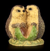 Funny Hedgehog Figurine with Chestnut - I love you