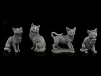 Schwarze Glücks-Katzen Figuren - 4er Set