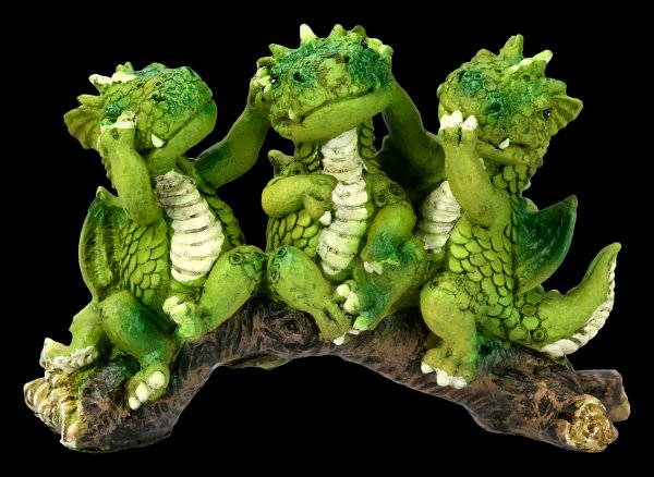 Cute Dragon Figurines on Branch - No Evil...