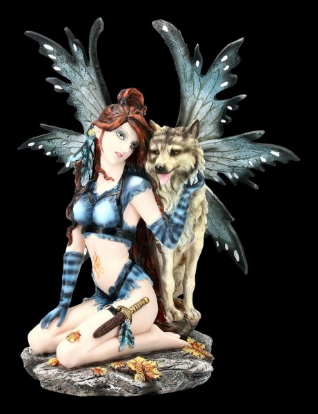 Fairy Figurine - Celeste and Wolf