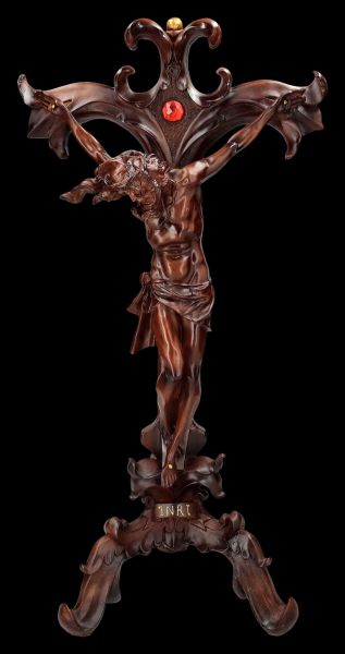 Tischkreuz - Kruzifix Christi in Holzoptik