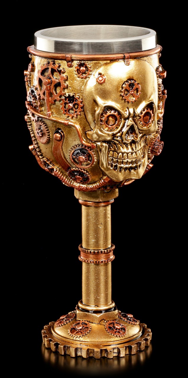 Steampunk Goblet - Mechanic Skull