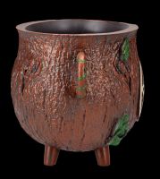 Plant Pot - Witch&#39;s Cauldron with Pentagram - Wood look