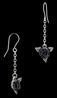 Earrings Set - Black Roses
