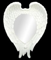 Wandspiegel - Weiße Engelsflügel mit Glitter