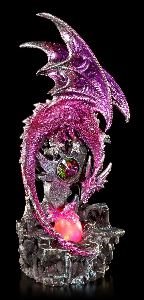 Pinke Drachen Figur - Neues Leben mit LED Beleuchtung