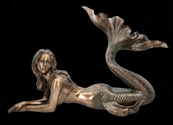 Mermaid Figurine - Lying bronzed large