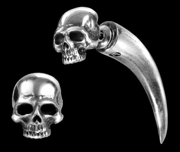 Alchemy Totenkopf Ohrring - Tomb Skull Horn