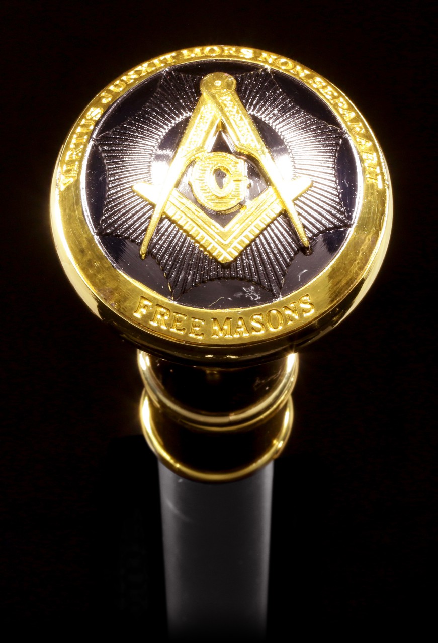 Swaggering Cane - Freemason - Metal Gold colored