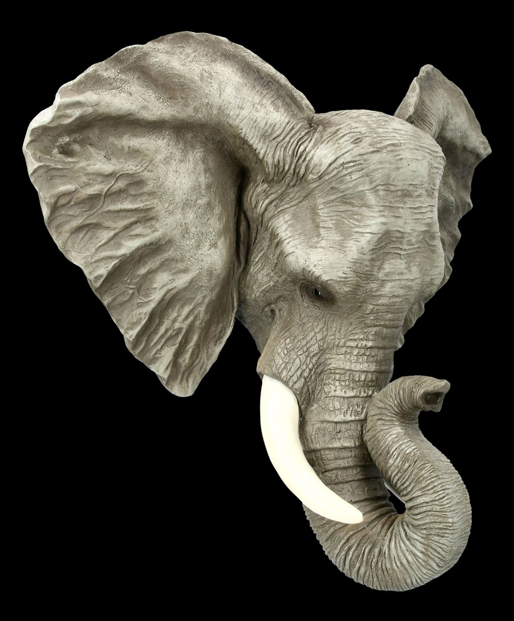 Wandrelief - Elefantenkopf Gartenfigur