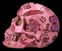Totenkopf - Tattoo Spardose - pink