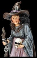Witch Figurine with Cat and Skull