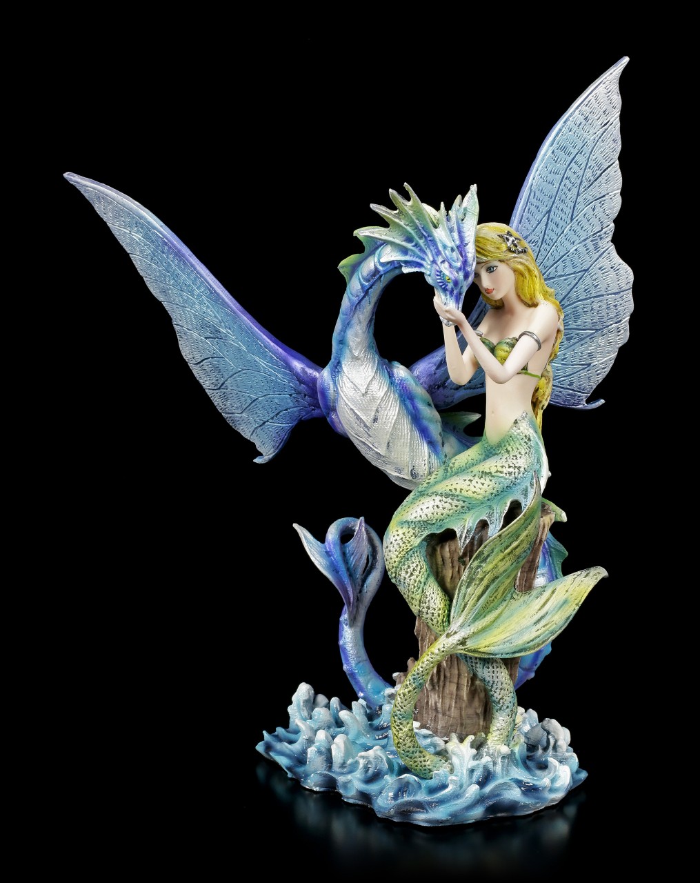 Mermaid Figurine with Sea Dragon