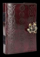 Leather Journal with Lock - Seven Chakras