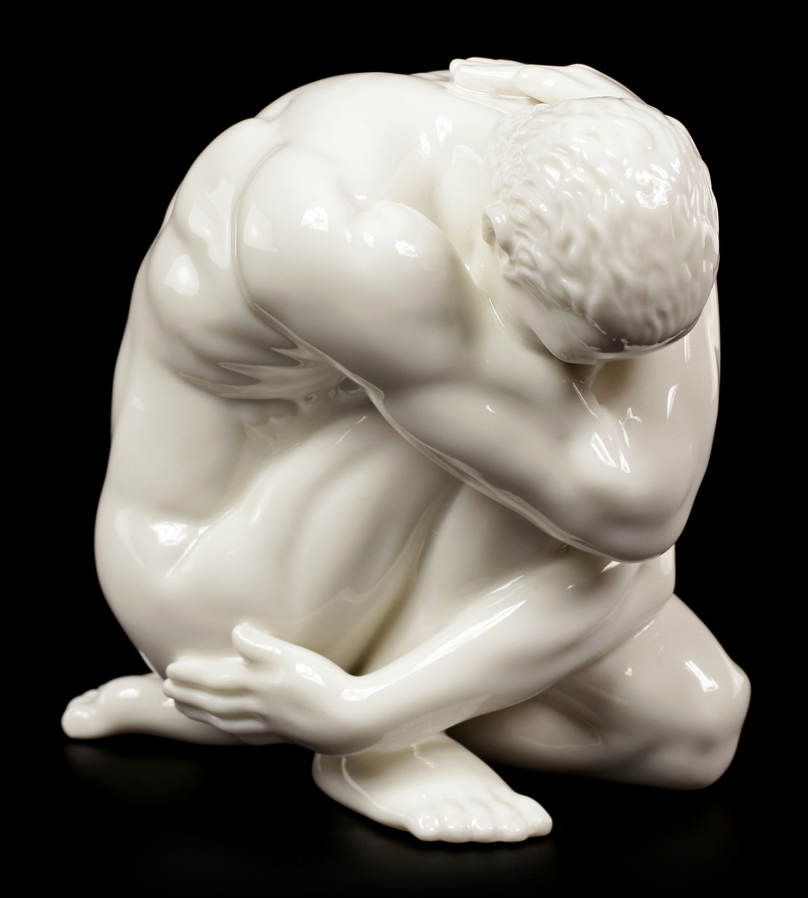 Porcelain Figurine - Naked Man on the Ground