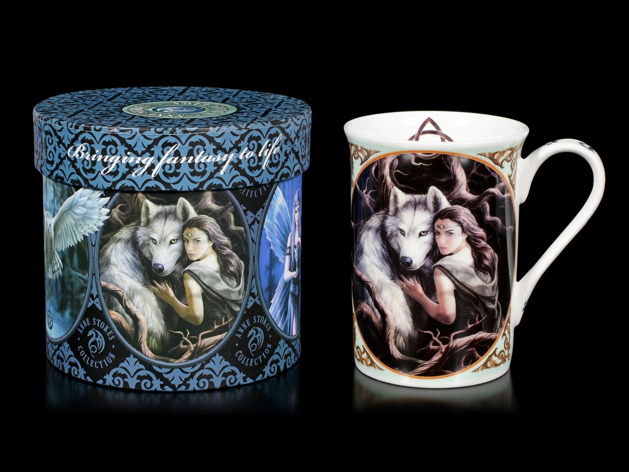 Porcelain Mug with Wolf - Soul Bond