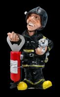 Funny Job Figurine - Firefighter with Bottle Opener