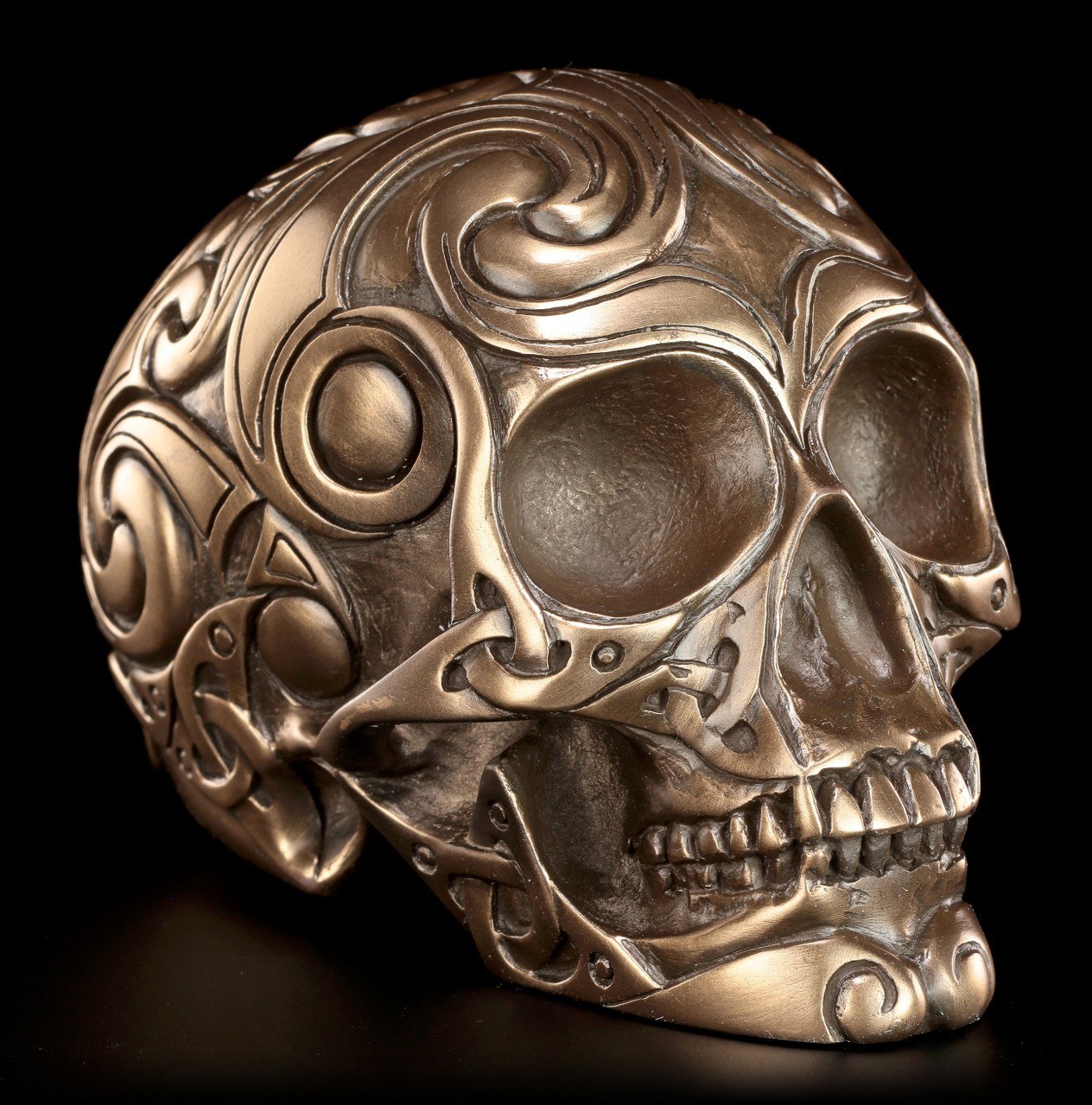 Totenkopf - Tribal Skull bronziert mittel