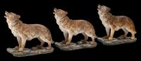Wolf Figurines - Standing Howling Set of 3