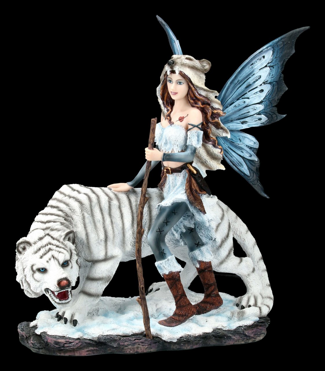 Elfen Figur - Alba mit weißem Tiger